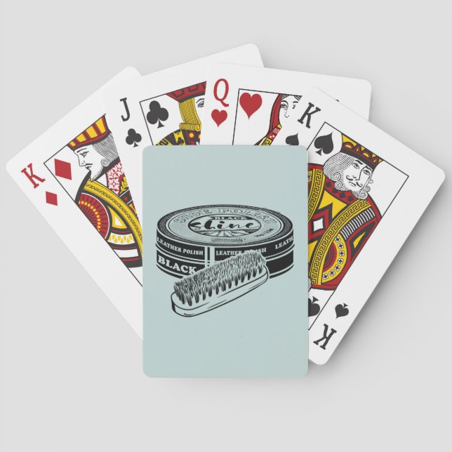 Black shoe polish tin playing cards (Back)