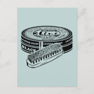 Black shoe polish tin postcard