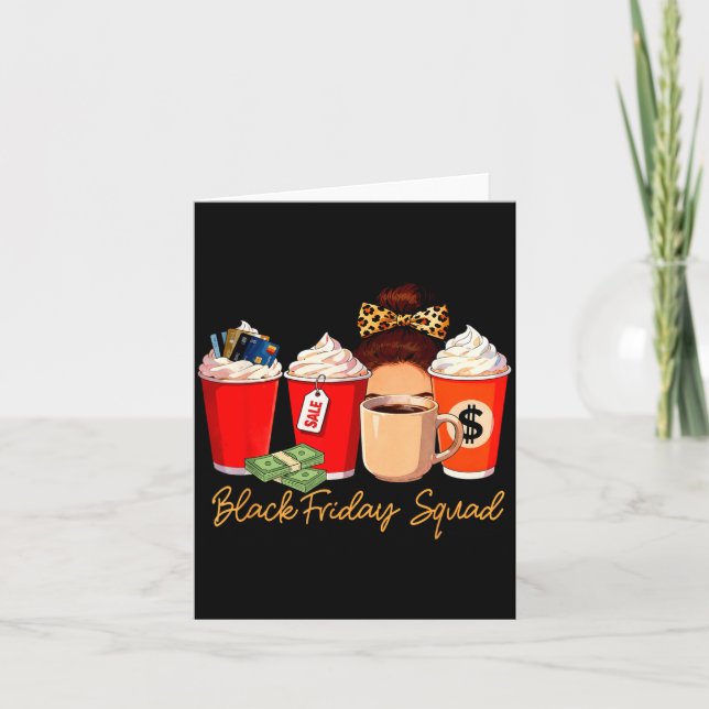 Black Shopng Friday Squad Coffee C Coffee Lover  Card (Front)