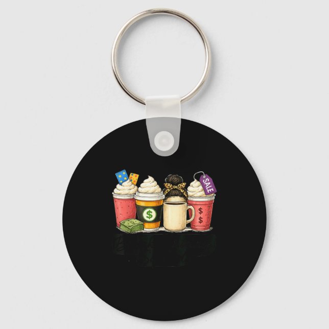 Black Shopng Friday Squad Coffee C Coffee Lovers  Keychain (Front)