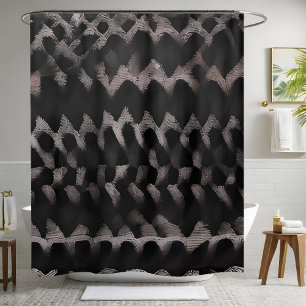 Black Shower Curtain Tribal Design