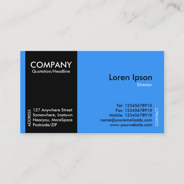 Black SideBand - Blue (3399FF) Business Card (Front)