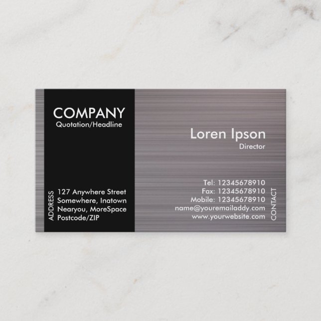 Black SideBand - Brushed Metal II Tex Business Card (Front)