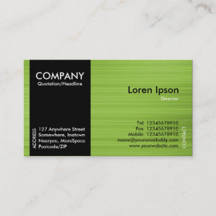 Black SideBand - Green Brushed Tex Business Card