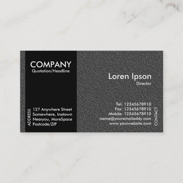 Black SideBand - Grey Embossed Texture Business Card (Front)