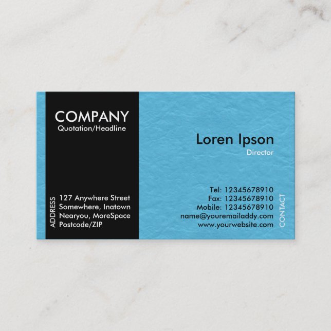 Black SideBand - Light Blue Paper Texture Business Card (Front)