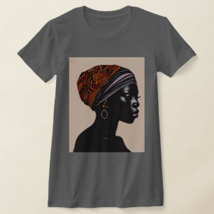 Black Silhouette African American Woman Head Wrap T-Shirt