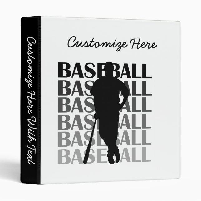 Black Silhouette Baseball Player T-shirts and Gift Binder (Front/Spine)