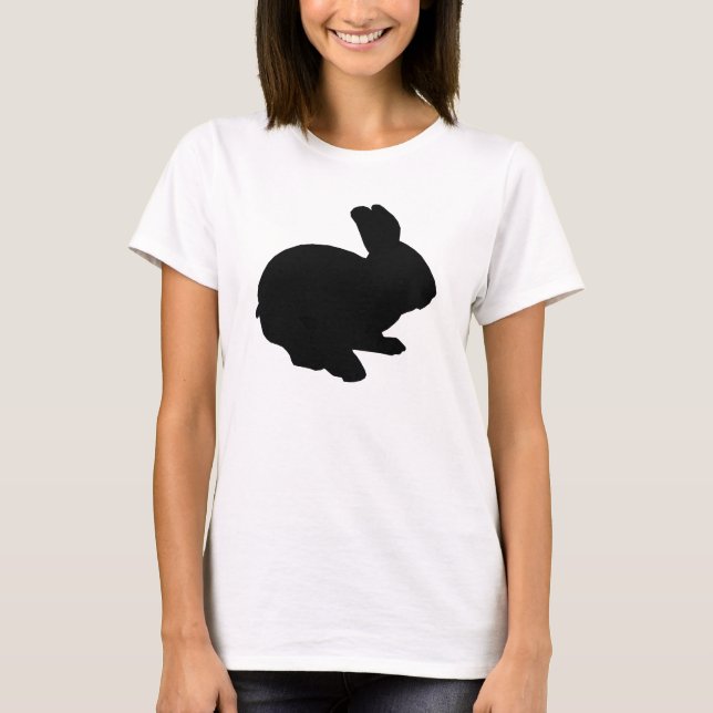 Black Silhouette Easter Bunny Shirt (Front)