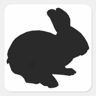 Black Silhouette Easter Bunny Stickers