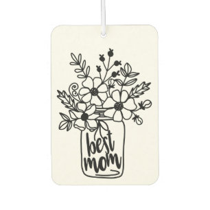 Black Silhouette Floral Air Freshener
