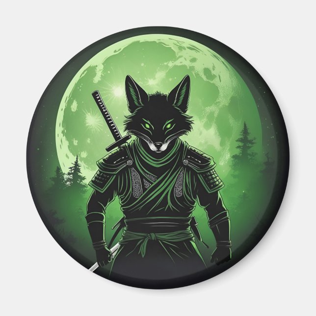 Black Silhouette Fox Magnet (Front)