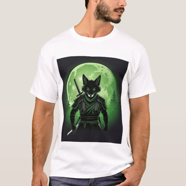 Black Silhouette Fox  T-Shirt (Front)