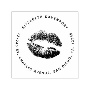 Black Silhouette Kissy Lips Self-inking Stamp