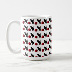 Black Silhouette Kitty, with red wool Ball (Multi) Coffee Mug