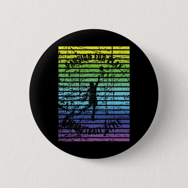 Black Silhouette Of A Basketball Player Against Th 2 Inch Round Button (Front)