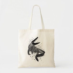 Black Silhouette Of a Crocodile Tote Bag