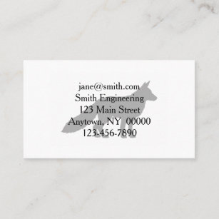 Black silhouette of a fluffy Fox Business Card
