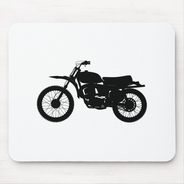 Black silhouette of bike - Choose background color Mouse Pad (Front)