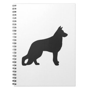 Black silhouette of German Shepherd dog Notebook