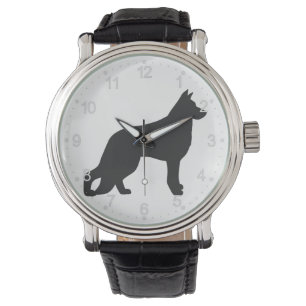 Black silhouette of German Shepherd dog Watch