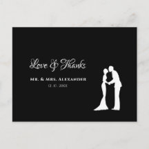 Black Silhouette Wedding Thank You
