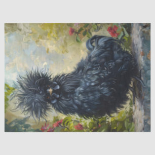 Black Silkie Chicken Painting Decoupage Tissue Paper