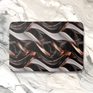Black, Silver and Copper Abstract 3D Effect Bath Mat