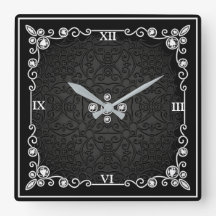 Black & Silver Art Deco Wall Clock
