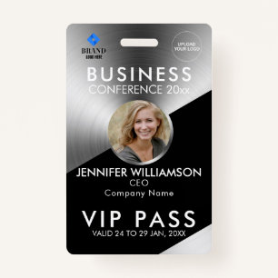 Black Silver Business Conference Exhibition Photo Badge