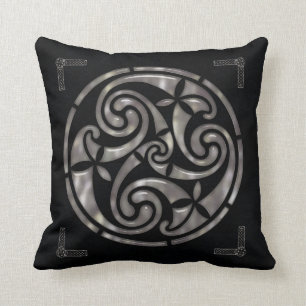 Black & Silver Celtic DECOR Throw Pillow