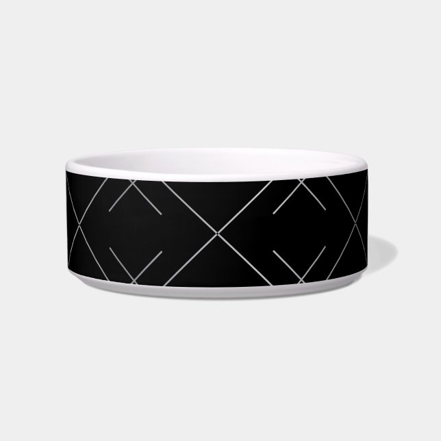 Black-silver, cool, elegant, simple modern pattern bowl (Front)