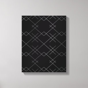 Black-silver, cool, elegant, simple modern pattern canvas print
