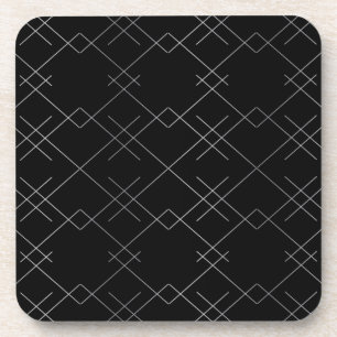 Black-silver, cool, elegant, simple modern pattern coaster
