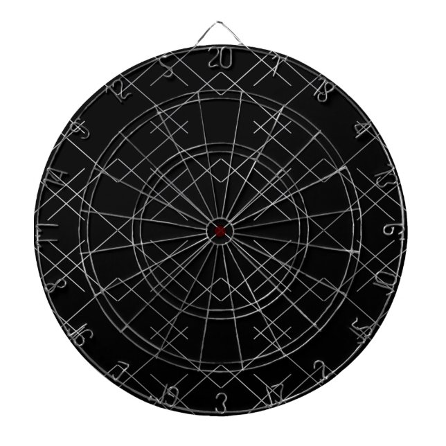 Black-silver, cool, elegant, simple modern pattern dartboard (Front)