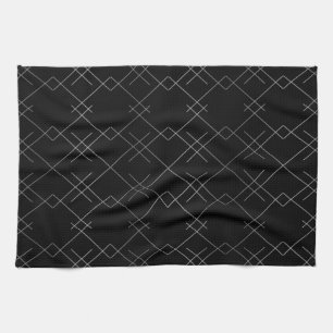 Black-silver, cool, elegant, simple modern pattern kitchen towel