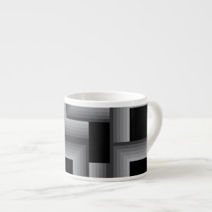 Black, silver ,cool, unique, trendy square shapes espresso cup