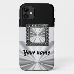 Black & silver customizable iPhone 11 case