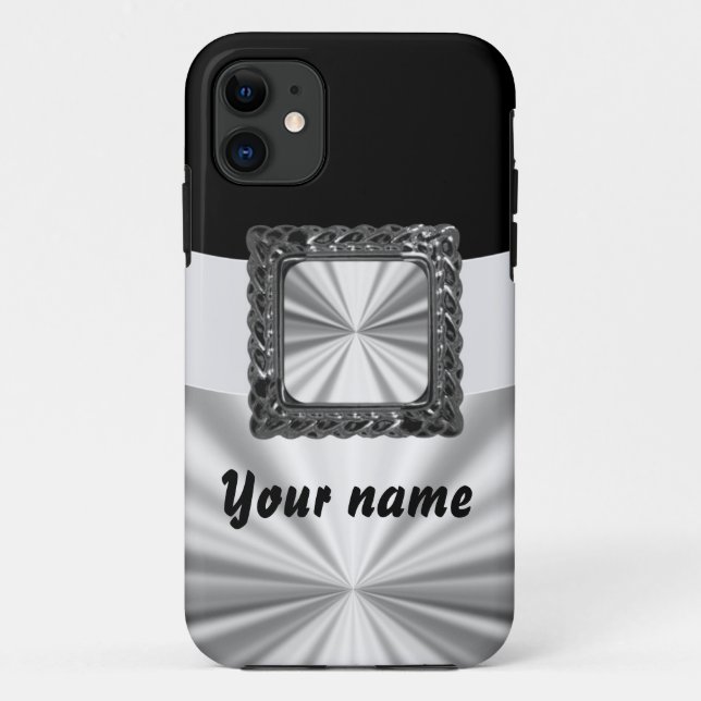 Black & silver customizable Case-Mate iPhone case (Back)