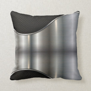 Black, Silver Design Throw Pillow