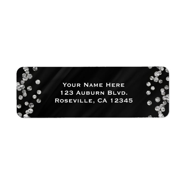 Black & Silver Diamond Bling Glam Sparkle Party (Front)