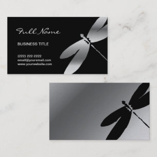 Black & Silver Dragonfly Business Card Designs