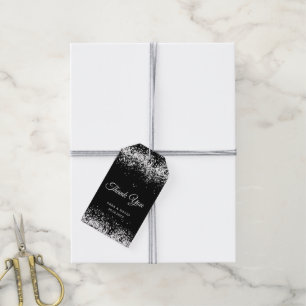Black    Silver Glitter Bottle Hanger Gift Tags