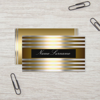 Black Silver gold Abstract Business Card
