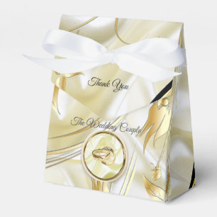 Black-Silver & Gold-Satin, Copper/Brass Textures Favor Box