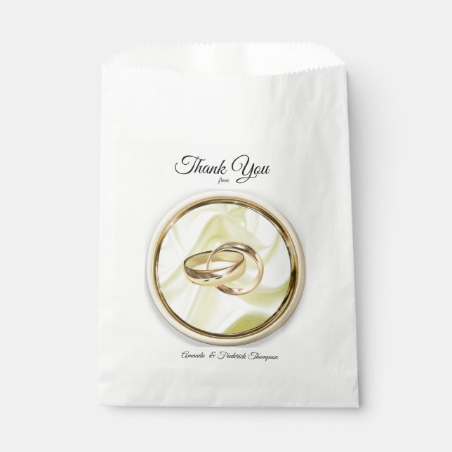 Black-Silver & Gold-Satin, Copper/Brass Textures Favour Bag (Front)