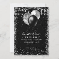 Black Silver Grey Balloon Lights Any Age Birthday