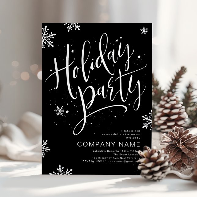 Black Silver handwritten calligraphy holiday Party (Black Silver handwritten calligraphy holiday Party)