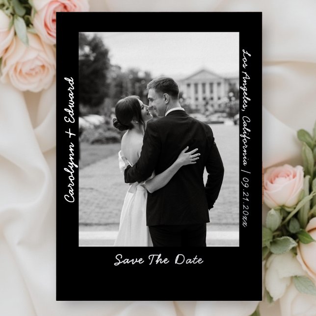 Black Silver Handwritten Wedding Save the Date  (Creator Uploaded)