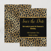 BLACK SILVER LEOPARD SAVE THE DATE 2 RSVP